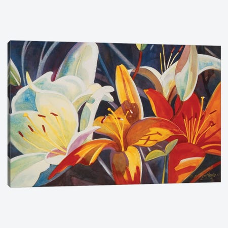 Lilies Canvas Print #RTL52} by Susan E. Routledge Canvas Artwork