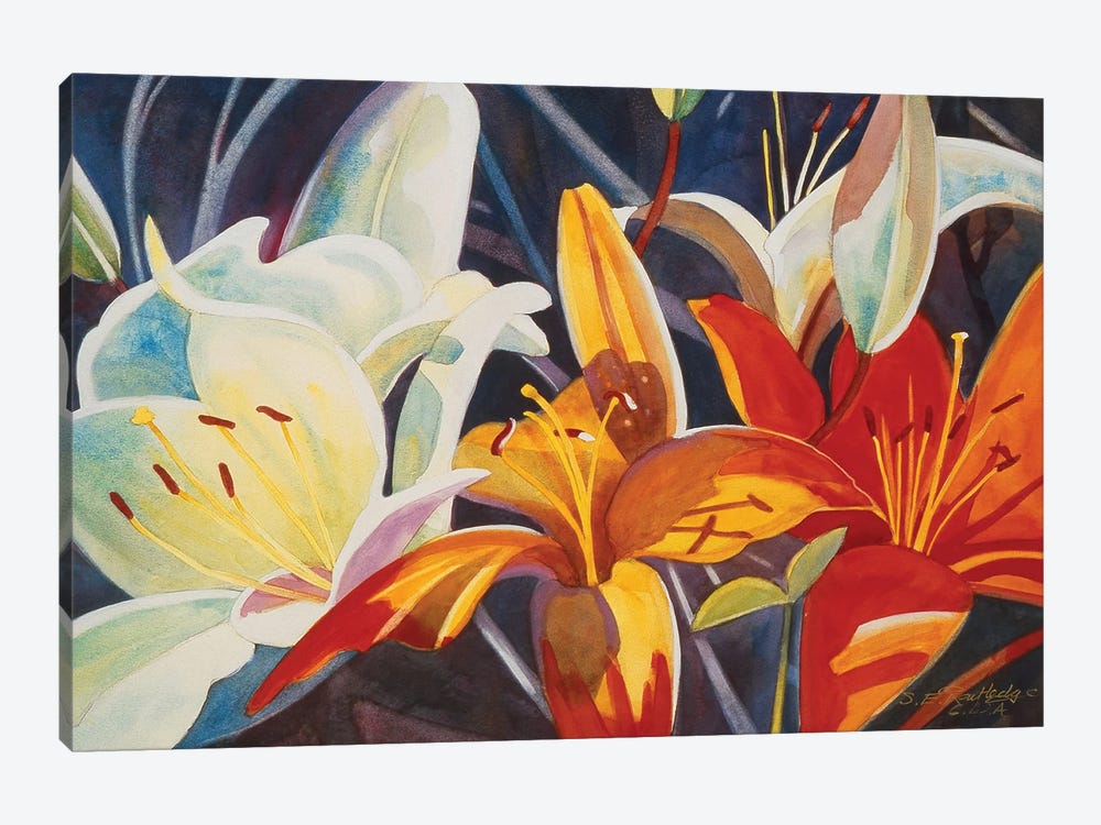 Lilies by Susan E. Routledge 1-piece Canvas Art