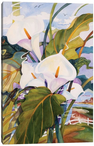 Lilies II Canvas Art Print - Similar to Georgia O'Keeffe
