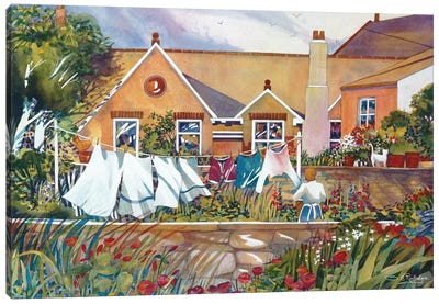 Over The Garden Wall Canvas Art Print - Susan E. Routledge