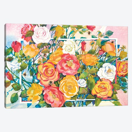 Bees And Roses Canvas Print #RTL5} by Susan E. Routledge Canvas Artwork