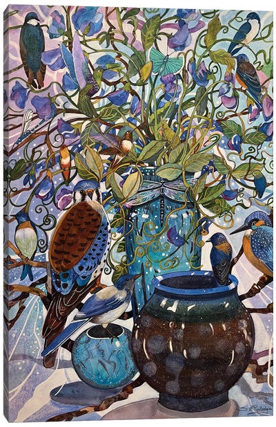 Blue Canvas Art Print - Kingfisher Art