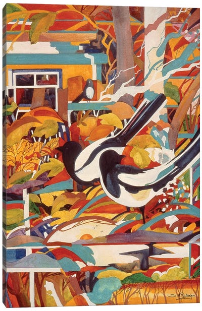 Taos Magpies Canvas Art Print - Susan E. Routledge