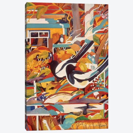 Taos Magpies Canvas Print #RTL70} by Susan E. Routledge Canvas Wall Art