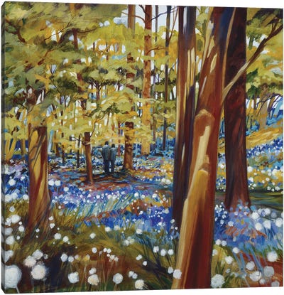 Walk In The Woods Canvas Art Print - Bluebonnet Art