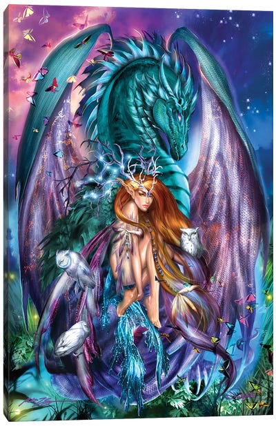 Virgo Canvas Art Print - Dragon Art