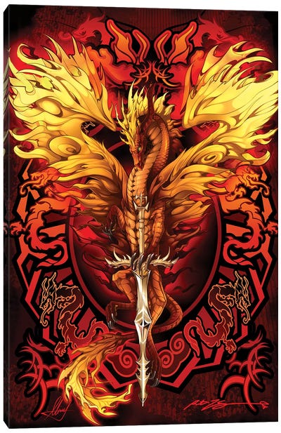 Dragonsword Flameblade Canvas Art Print - Dragon Art