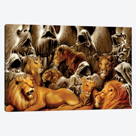 The Lion's Den Canvas Print #RTP185} by Ruth Thompson Canvas Artwork
