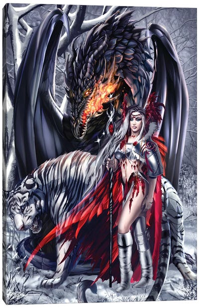Zodiac Cancer Canvas Art Print - Dragon Art