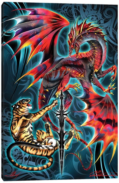 Dragonblade Tigerblade Canvas Art Print - Dragon Art