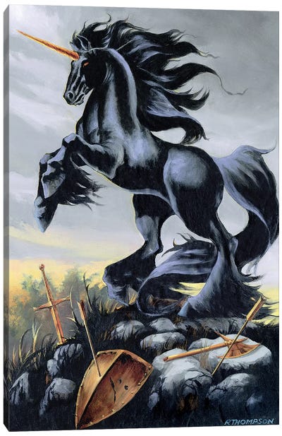 Dark Fury Canvas Art Print - Unicorn Art