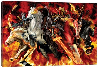 4 Horseman Canvas Art Print - Horse Art