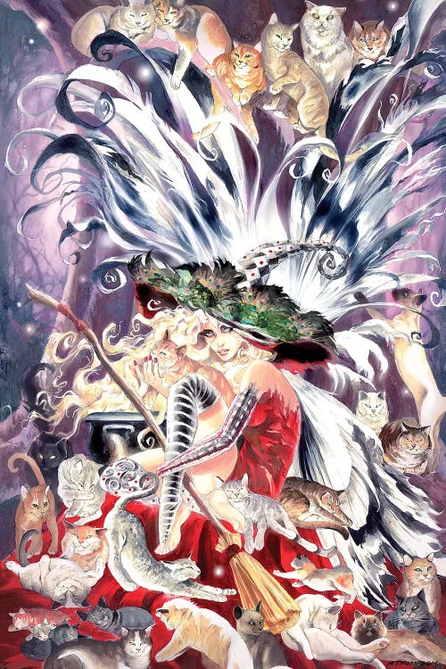 Faerie Witch Of Cats by Ruth Thompson wall art