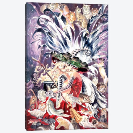 Faerie Witch Of Cats Canvas Print #RTP40} by Ruth Thompson Canvas Print