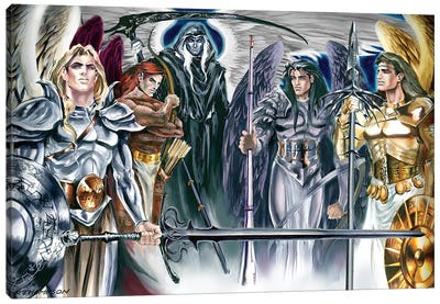 Five Archangels Canvas Art Print - Grim Reaper Art