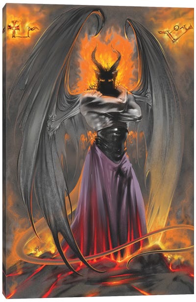 Lucifer Standing Canvas Art Print - Demon Art