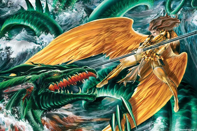 Raphael Vs Leviathan by Ruth Thompson wall art