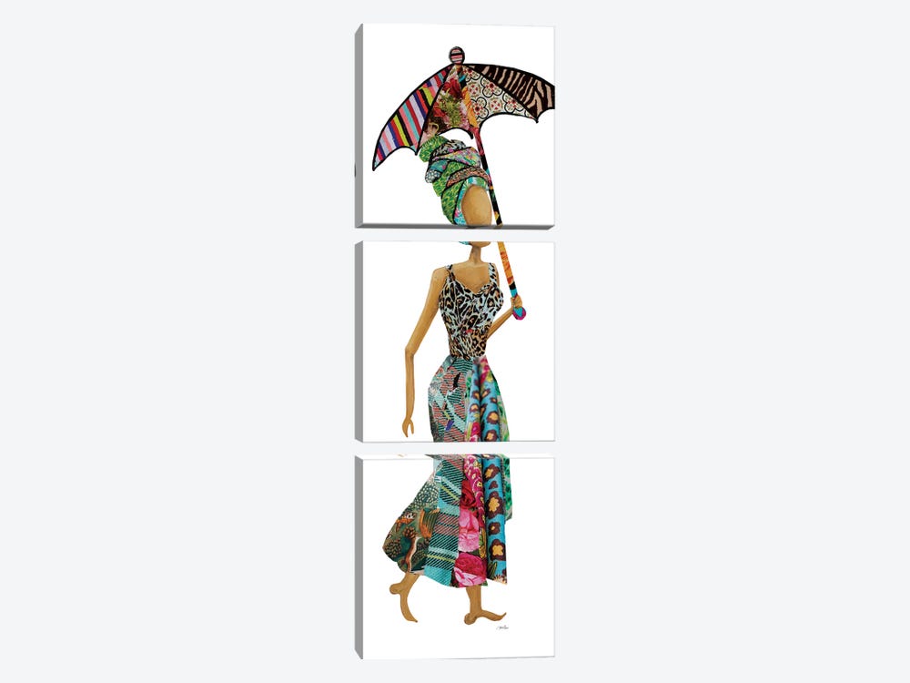 Xhose Woman with Umbrella by Gina Ritter 3-piece Canvas Art