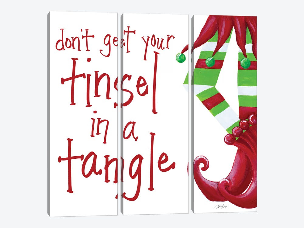 Don't Get Your Tinsel in a Tangle by Gina Ritter 3-piece Canvas Wall Art