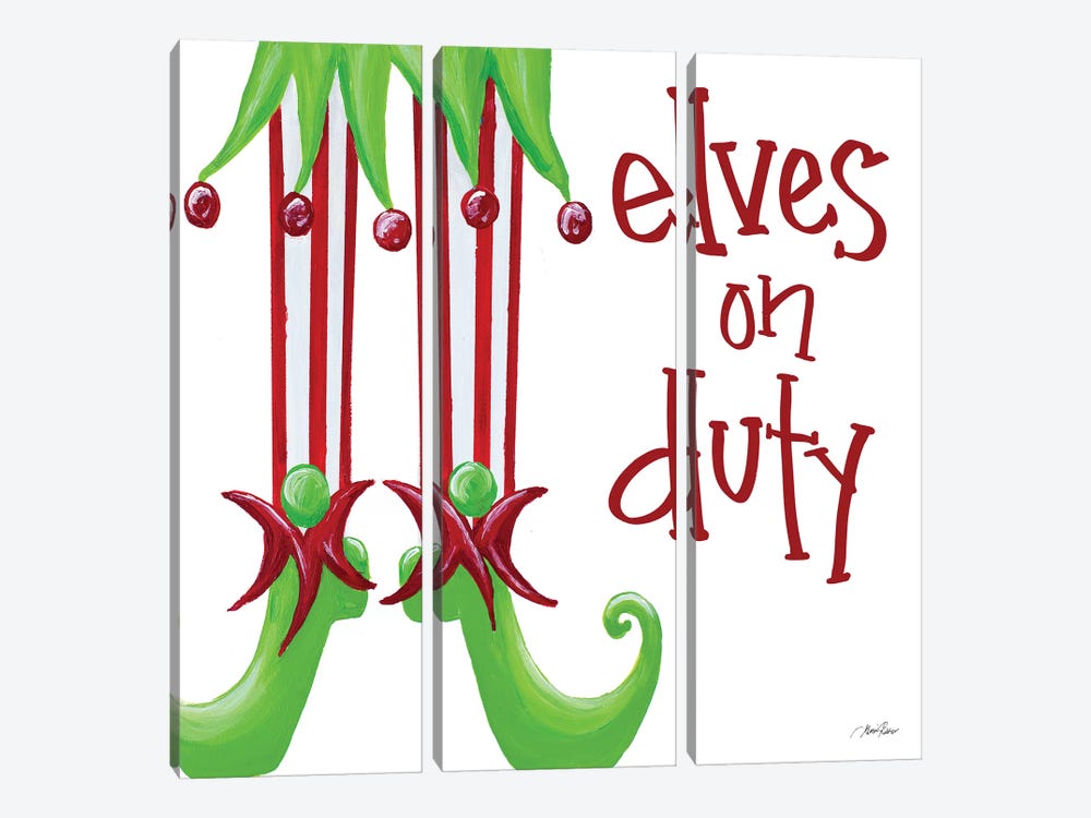 Elves on Duty Square by Gina Ritter 3-piece Art Print