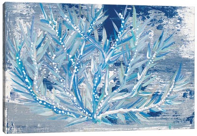 Azul Dotted Coral Horizontal Canvas Art Print - Coral Art