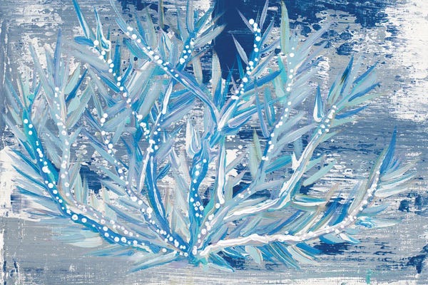 Coral: Azul Dotted Coral Horizontal by Gina Ritter