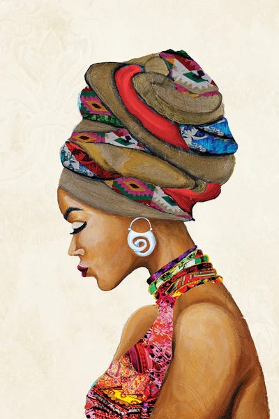 African Heritage: African Goddess on Beige by Gina Ritter