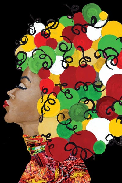 African Heritage: African Goddess With Colorful Hair by Gina Ritter