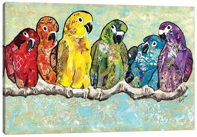 Flock of Colors Canvas Art Print - Gina Ritter