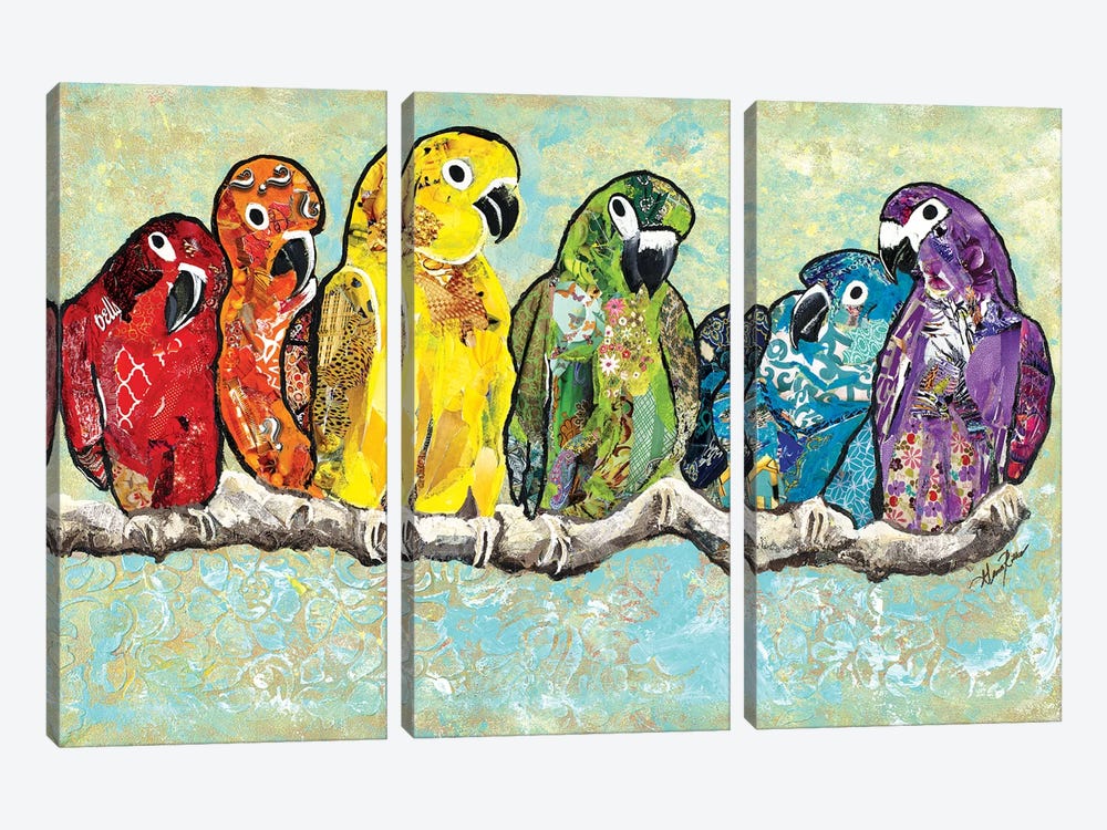 Flock of Colors by Gina Ritter 3-piece Canvas Art Print