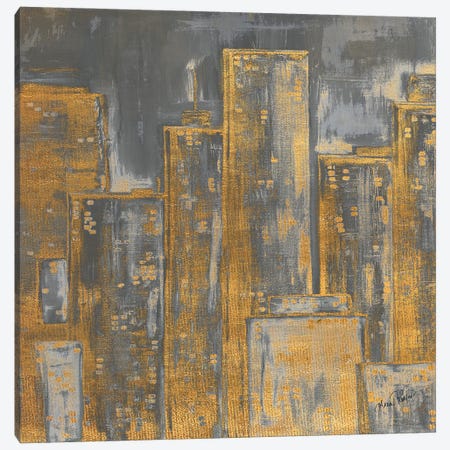 Gold City Eclipse Square I Canvas Print #RTR50} by Gina Ritter Canvas Wall Art