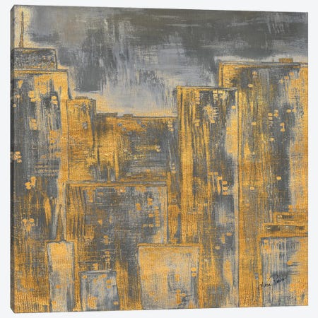 Gold City Eclipse Square II Canvas Print #RTR51} by Gina Ritter Canvas Artwork
