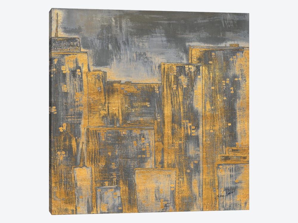 Gold City Eclipse Square II by Gina Ritter 1-piece Canvas Art Print