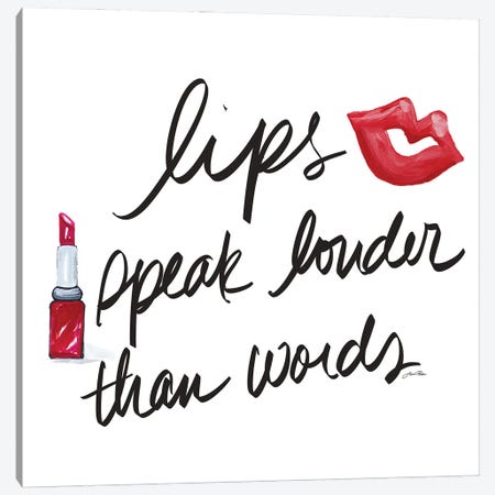 Lips Speak Louder Canvas Print #RTR55} by Gina Ritter Canvas Print