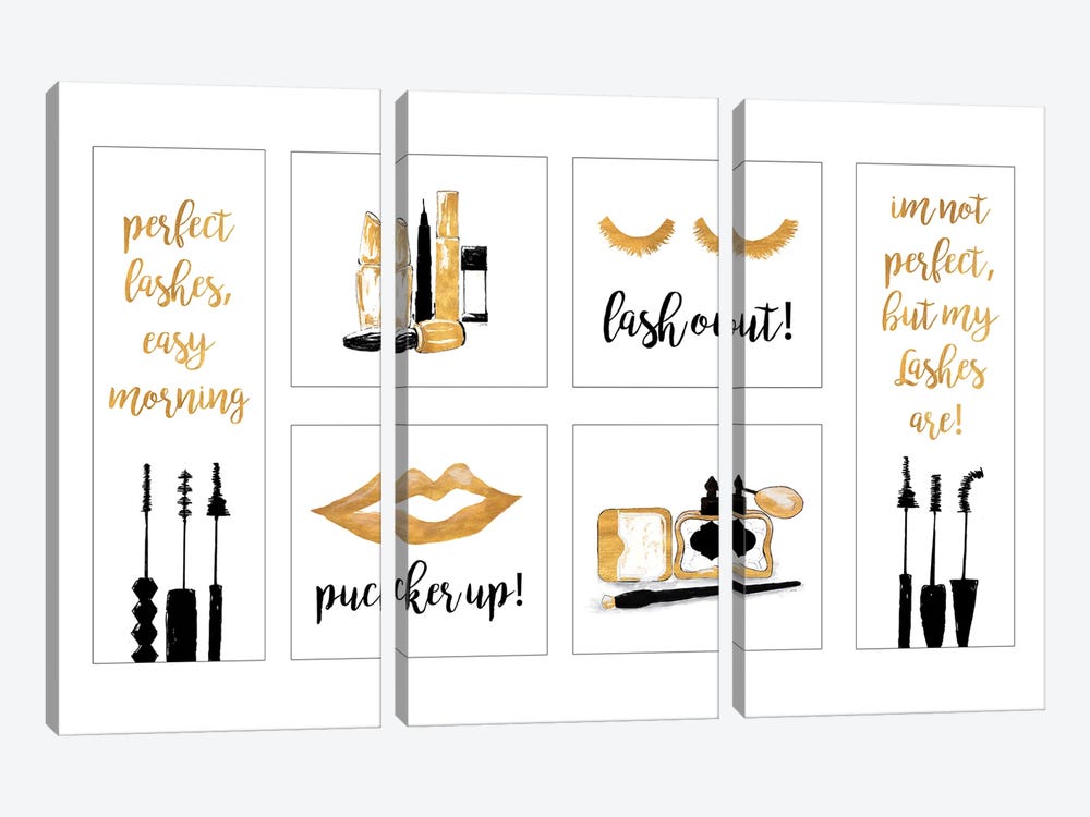 Makeup Quotes II by Gina Ritter 3-piece Canvas Art