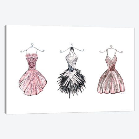 Sparkling Dress Trio Canvas Print #RTR65} by Gina Ritter Canvas Art