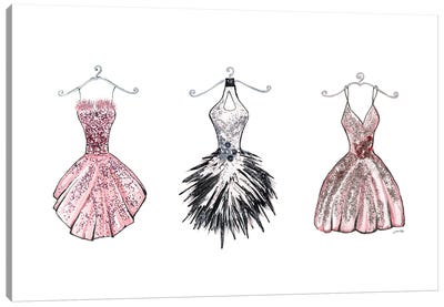 Sparkling Dress Trio Canvas Art Print - Gina Ritter