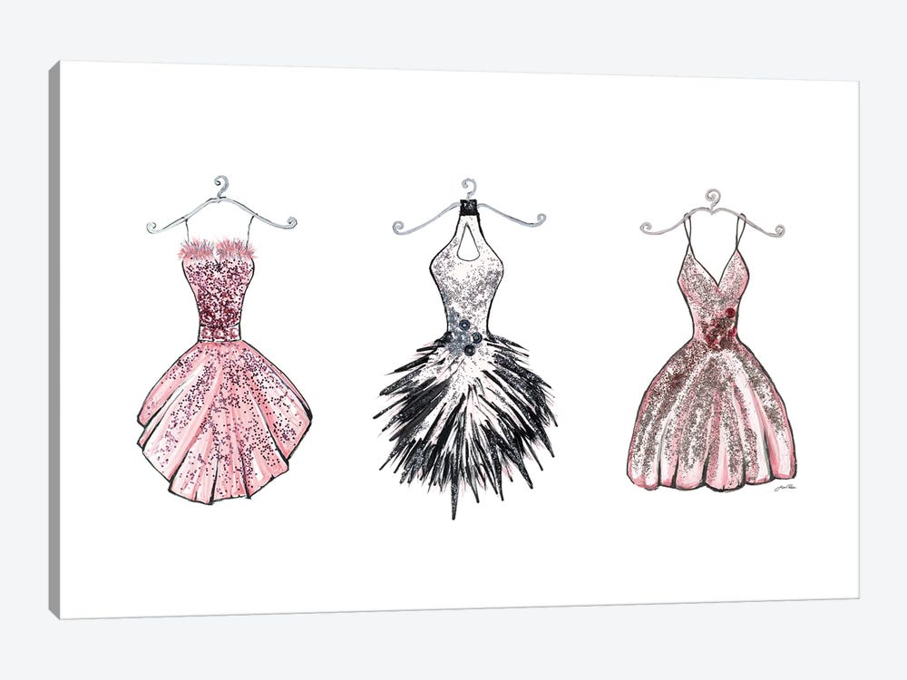 Sparkling Dress Trio by Gina Ritter 1-piece Canvas Wall Art