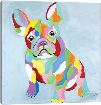 French Kiss II Canvas Art Print - French Bulldog Art