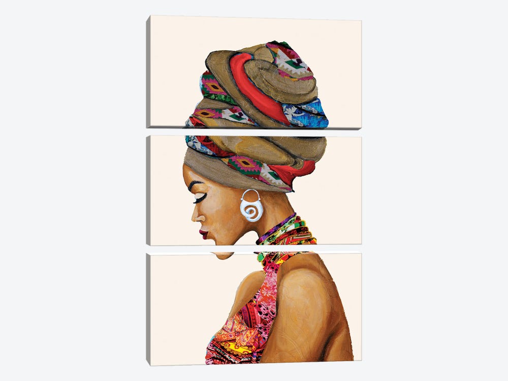 African Goddess by Gina Ritter 3-piece Canvas Art Print
