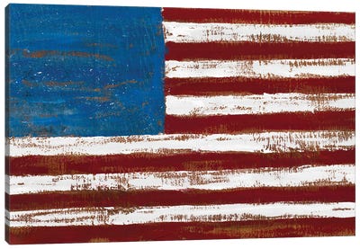 Artistic American Flag Canvas Art Print - Gina Ritter