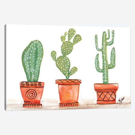 Cactus Trio Canvas Print #RTR76} by Gina Ritter Canvas Print