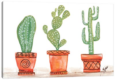 Cactus Trio Canvas Art Print - Gina Ritter