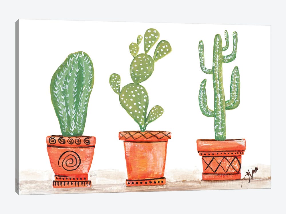 Cactus Trio by Gina Ritter 1-piece Canvas Wall Art