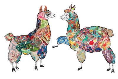 Happy Llamas by Gina Ritter art print