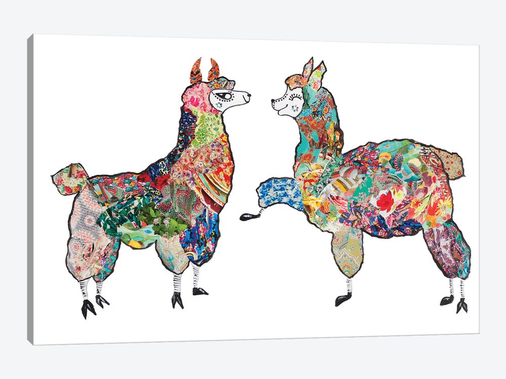 Happy Llamas by Gina Ritter 1-piece Canvas Print