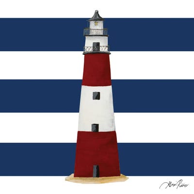 Nautical Stripe Lighthouse by Gina Ritter canvas print