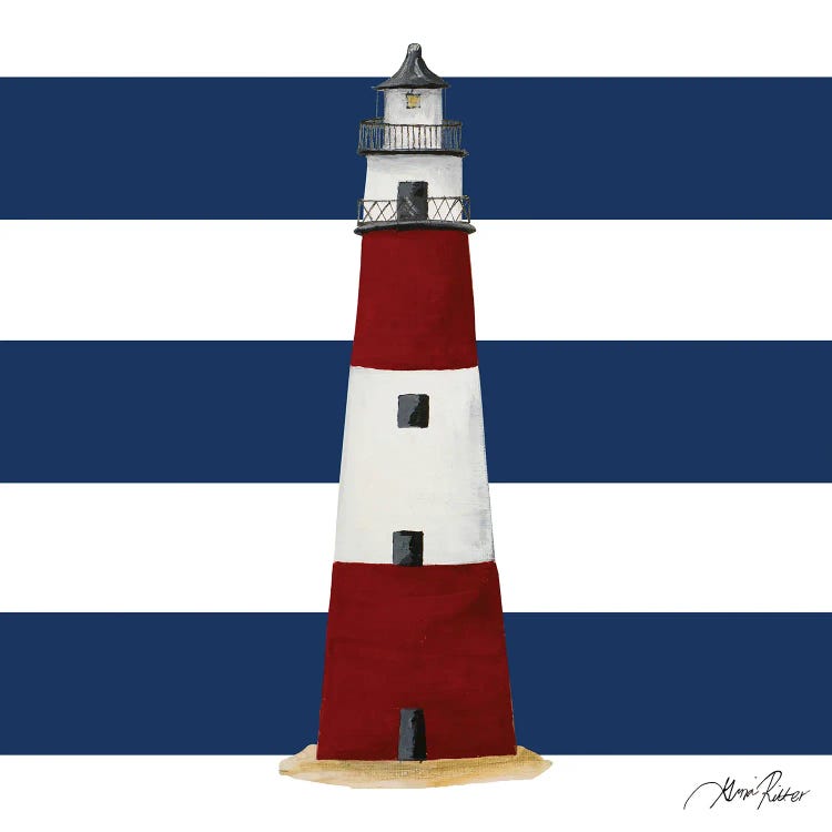 Nautical Stripe Lighthouse