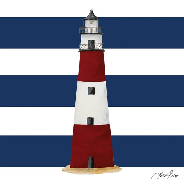Lighthouses: Nautical Stripe Lighthouse by Gina Ritter