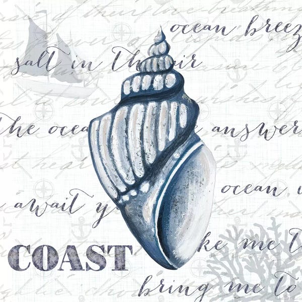 Sea Shells: Indigo Shell IV by Gina Ritter